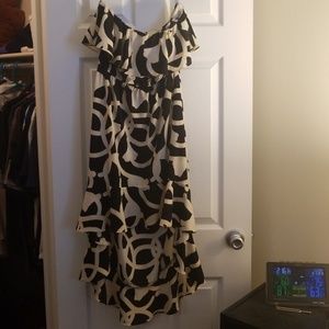 Sleeveless Rope Patterned High-Low Dress